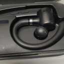 Bluetooth Headset, Wireless Bluetooth 5.3 Earpiece, 90Hrs Hands Free Headset with APTX HD Audio & Mute Button, Dual Noise Cancelling Mics, Single-Ear Headphone for Trucker/Business/Office/Gym (Gray)