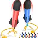 TEMI 2 Pack Rocket Launcher for Kids, 12 Foam Rockets and 2 Launcher Pad, Launch up to 100+ft, Kids Outdoor Toys, Birthday Gift Toys for Kids Boys Girls Age 3 4 5 6 + Years Old