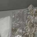 Clear Plastic Round Tablecloth Waterproof Vinyl PVC Tablecloth Embroidered Lace Edge Transparent Table Cover for Kitchen Outdoor and Indoor Uses-Round 43 inch, Brown