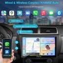 Carpuride Double Din Car Stereo with CarPlay and Android Auto Car Radio 9" HD Floating Touchscreen Car Audio Receivers with Bluetooth, EQ Subwoofer, Mirror Link, SWC, Backup Camera, AUX, AM/FM Radio