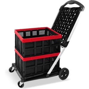 Collapsible Shopping Carts with Crates for Groceries