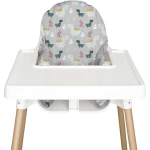 Nibble and Rest Highchair Insert Cover, Compatible for IKEA Antilop Highchair, High Chair Accessories Stain-Proof and Wipeable Insert Cover (Cushion NOT Included)(Dino Grey)