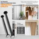 Black Shower Curtain Rod Spring Tension, Stainless Steel Tension Curtain Rods No Drilling Required, Rust Free Shower Rods for Bathroom, Non-Slip Shower Tension Rod, Adjustable Curtain Rod (28 - 74)