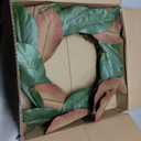Briful 20 Inch Magnolia Wreath for Front Door, Artificial Magnolia Leaf Wreath with Dual-Tone Green Leaves Faux Greenery Wreath for Farmhouse Door Decor Wall Window Mantel Indoor Outdoor Decor