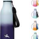 Insulated Water Bottle with Strap,18 oz Double Wall Stainless Steel Vacuum Bottles Metal Water Flask,Ocean Dream