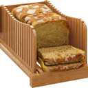 Bamboo Bread Slicer, Adjustable Bread Slicer Guide with 3 Thickness Size, Foldable Compact Chopping Cutting Board, Great for Homemade Bread, Cakes, Bagels