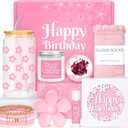 Birthday Gifts for Teen Girls, Women, Teenage Girl Birthday Gift Sets for Teen Girls Tween Gifts for Teenage Girl Cute Daisy Aesthetic Glass Cup Gift Basket for Teens, Sister, Women, Her, Friend (Pink)