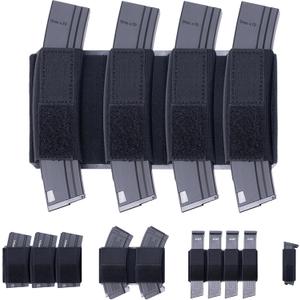 Magazine Holder Insert Pouch Elastic Holster for 5.56/5.45/7.62/9mm/.45 SMG Mag with Hook & Loop Fastener for Tactical Chest Rig Range Bag Safe Door Organizer