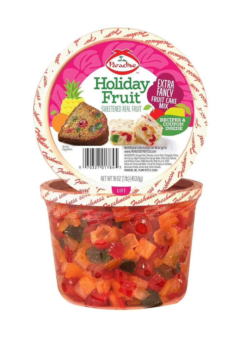 Paradise Fruit Extra Fancy Fruit Cake Mix, 16 Ounce (EXP 05/07/27)