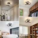 10 Inch Modern Ceiling Light, 24W LED Dimmable Ceiling Light with Remote Control, 3000-6000K Color Temperature Adjustable, Black Small Chandelier for Bedroom, Entryway, Hallway, Kitchen