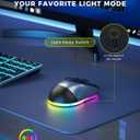 PEIOUS Wireless Mouse, Jiggler Mouse for Laptop - LED Mouse Rechargeable Computer Mice Mouse Mover Undetectable Random Movement with On/Off Button Keeps Computer Awake - Black & Grey
