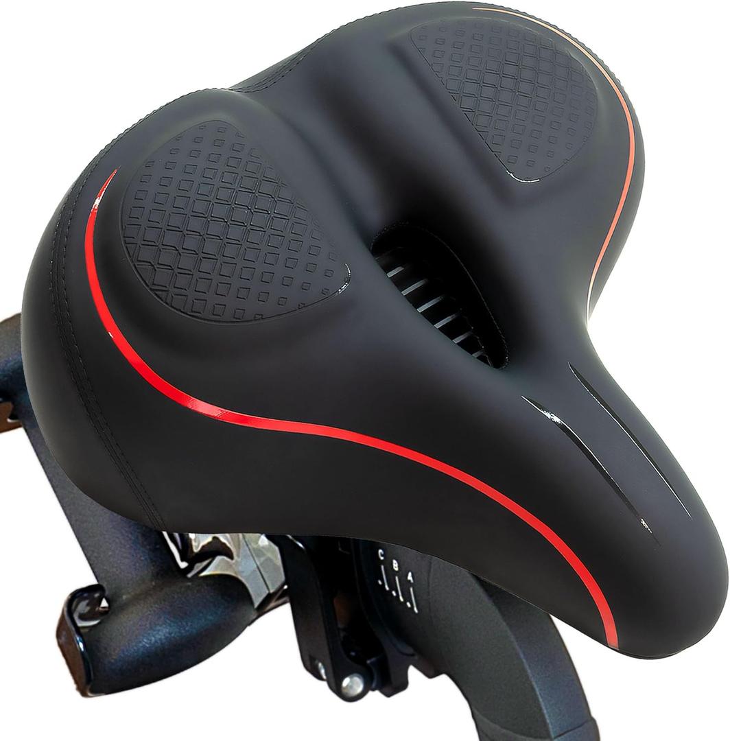 TrubliFit Replacement Seat for Peloton Bike or Peloton Bike Extra Wide (Black & Red)