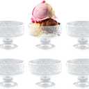 7.5OZ Glass Dessert Bowls/Cups, Set of 6 - Elegant Clear Glass Bowls for Ice Cream, Sundae, Fruit, Salad, Snack & Cocktail - Perfect for Home Use, Weddings, Parties & Special Occasions