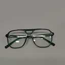 FEISEDY Blue Light Blocking Glasses Fake Nerd Clear Square Computer Lightweight Pilot Glasses Frame Oversized B2866 (Transparent Green)