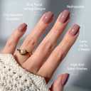 Glamnetic Press On Nails - Short Squoval Fake Nails, Muted Mauve Purple Nails, Mauve On | 15 Sizes - 30 Nail Kit with Glue | Gift for Mom