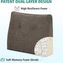 TANYOO Back Support Pillow for Recliner Soft Dual Layer Lumbar Support Pillow with Shredded Memory Foam Ergonomic Orthopedic Couch Lumbar Cushions for Elderly Lower Back Pain Relief Brown, Medium