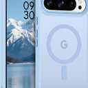 for Google Pixel 10/10 Pro Case, Compatible with MagSafe, Magnetic Translucent Matte Slim Protective Cover with 1 Screen Protector - Military-Grade Drop Protection (Light Blue)