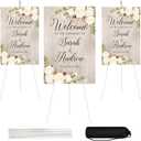 JEAWIWI 3PCS White Easel Stand for Wedding Sign Stand, 66 Inch Lightweight Adjustable Art Poster Board Stand for Display Wedding Welcome Sign, Metal Easel Stand for Painting with Portable Bag,White, 3 Pcs