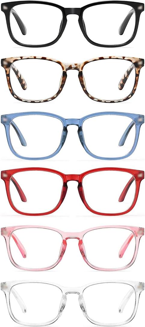 CCVOO Women's Clear Vision Blue Light Blocking Reading Glasses Black/Leo/Blue/Red/Pink/Clear, +2.75