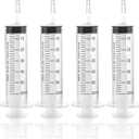 12pack 60ml Large Syringes Without Needle, With Cap for Liquid, Measuring, Ink Refilling, Oil, Liquids Glue Applicator, Individually Sealed