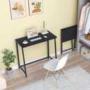 WOHOMO Folding Computer Desk, Small Writing Foldable Desk 31.5", Space-Saving Laptop Table, Easy Assemble Workstation for Home Office,Black, Small Size:31.5 x 15.7
