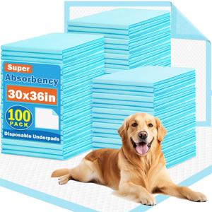VISRIE 100 Pack 30"x36" Extra Large Dog Pee Pads - Super Absorbent & Leak-Proof Disposable Puppy Training Pads, Quick-Dry 5-Layer XL Potty Piddle Pads for Housebreaking & Crates