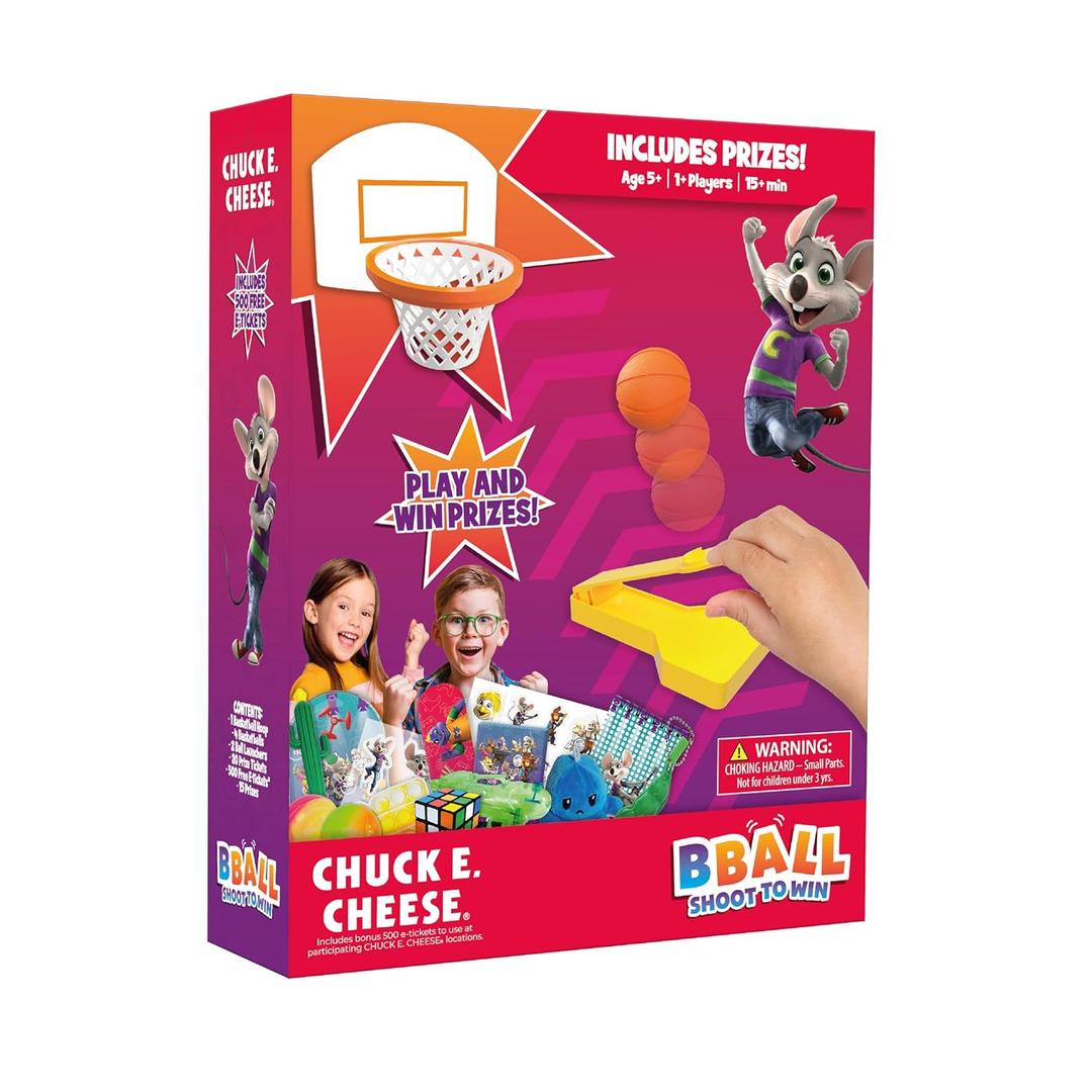 Chuck E. Cheese Basketball Tabletop Game Includes 15 Prizes  Mini Arcade Style Game for Kids