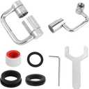 U Shaped Faucet Extender, Zinc Alloy 1080 Rotatable Faucet Aerator Extension Swivel Rotating Spray Attachment Fit for 55/64in/22mm and 15/16in/24mm Threads Kitchen Bathroom Sink