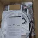 Nintiue Upgraded Modern Arc Dimmable Tall Standing Floor Lamp with Linen Shade, 1200 Lumens LED Bulb Included, for Living & Reading Room, Bedroom, Office & Nursery, Matte Brown