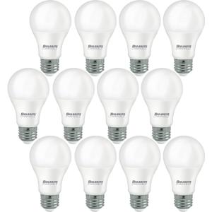 Bulbrite Pack of 12 Item 774235 A19 LED Bulb, 9W, 60W Equiv., Dimmable, 3000K, E26 Base, 120V Soft White Light, A-Type Bulb
