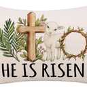 GAGEC Easter Pillow Covers 12x20 Inch Easter Decorations He is Risen Sheep Decor Throw Pillowcase for Home Sofa Bedroom Cushion Case Spring Seasonal Farmhouse Decorations