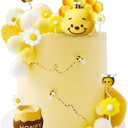 Bumble Bee Cake Decorations Honey Comb Decorations Bear Baby Shower Cake Decoration Fun to Bee One Cake Topper Bumble Bee Party Favors Supplies Bee Cake Topper Bumble Bee Cupcake Toppers