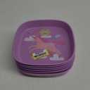 Wheat Poly Pro square plate purple unicorn 6pcs