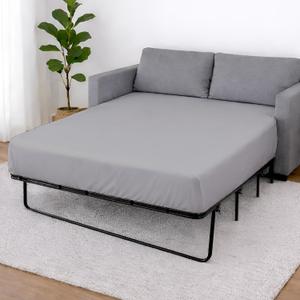 Cottington Lane 1 Piece Sleeper Sofa Fitted Sheet Full Size, Premium Quality 100% Egyptian Cotton, 6 Inch Deep Sofa Bed/Pullout Couch Bottom Sheet Only, Cooling, Soft & Breathable, Silver Grey (Light Grey Solid)