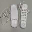 White OF-990 Slimline Telephone Wall-Mountable Basic Corded Telephone No AC Power Required, Corded Home Phone