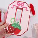Strawberry 1st Birthday One Letter Sign - Wood One Letter Table Centerpiece for Strawberry 1st Birthday, Sweet One Birthday Party Decorations, Berry Sweet First Birthday Decor