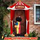 3 Pcs Circus Theme Party Decorations, Carnival Party Entryway Door Decorations, Circus Tent Decorations Set, Halloween Red White Striped Banner for Circus Clown Party Halloween Decor