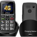 artfone C1+4G Black - Large Buttons Cell Phone for Seniors丨Dumb Phone with SOS Button丨Charging Station丨1800mAh丨Talking Clock丨Speed Dial丨Hands-free丨Large Font丨LTE Factory Unlocked Phone