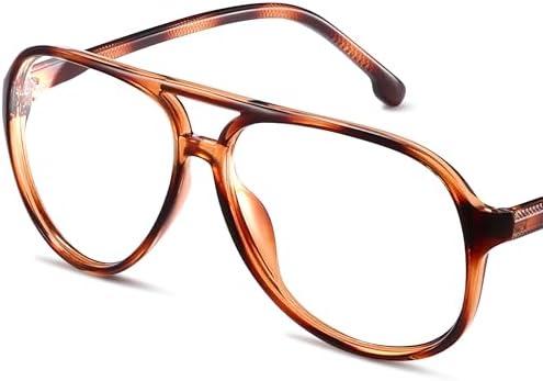 livho Vintage Aviator Blue Light Blocking Glasses, Fashion Oversized Frames with UV Protection Coating, Unisex Design