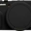 Camera Case for Canon G7X Mark III, Anti-Slip Silicone Protective Cover with Removable Lens Cap, Detachable Soft Camera Cover for Powershot G7X Mark III (Black)
