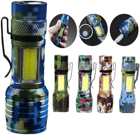 LED Flashlights -Camping Mini Pocket Flashlights with High Lumens, 60 Hour, Camouflage Zoomable Beam - Powerful, Bright, Light Weight Tactical Flash Light for Outdoor/Home