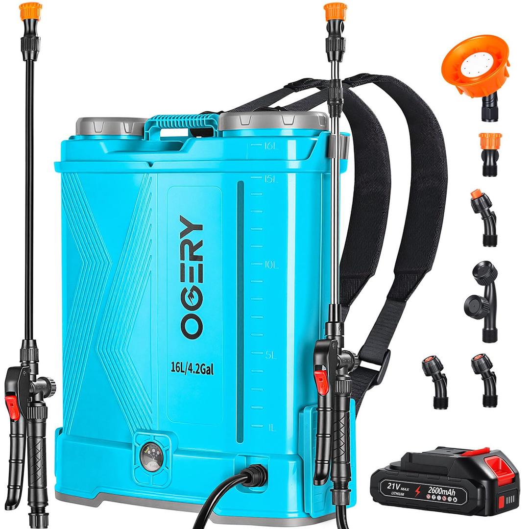 OGERY 2.6Ah 21V Battery Powered Backpack Sprayer