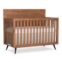 Evolur Stilnovo Mid-Century 4-in-1 Convertible Crib in Sugarcane Greenguard Gold Certified, Solid Wood Construction, 3 Mattress Heights Converts to Toddler, Daybed & Full-Size Bed