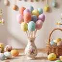 12 Pcs Easter Eggs Picks Felt Easter Floral Picks for Tree Felt Egg Stick Use As Gift Artificial Bouquet Centerpiece Vase Filler Cake Topper DIY Crafting for Spring Basket Decor(Light Colors)