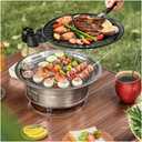 Multifunctional Charcoal Barbecue Grill, Household Korean BBQ Grill, Portable Camping Grill Stove, Tabletop Smoker Grill
