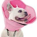 SUNFURA Dog Cone - Soft Cone for Dogs to Stop Licking, Pet E-Collar Alternative After Surgery, Adjustable Pet Recovery Collar for Wound Healing, Pink Small