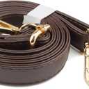 Beaulegan Purse Strap Replacement - Full Grain Microfiber Leather - 59 Inch Long Adjustable for Crossbody Shoulder Bag - 0.7 Inch Wide, Dark Brown/Gold
