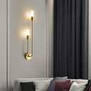 Brass Finish Wall Sconces 2-Light G9 Gold Vanity Lights, Modern Wall Mount Light Fixtures with White Acrylic Shade, Minimalist Wall Lamp for Bedroom Mirror Living Room Aisle (Warm Light)