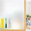 Window Privacy Film with 3 Installation Tools - Frosted Glass Window Film UV Blocking Heat Control Static Cling Window Film for Home Office Bathroom Glass Door(Pure, 35.4 x 157.5 Inch)