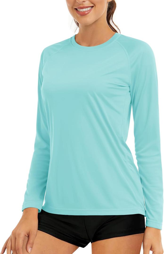 Cavva Women's Workout Long Sleeve Shirts Athletic Tops | Lightweight, Breathable, Quick Dry, Moisture-wicking, Sun Protectioin, UPF 50+, Rash Guard, Stretchy, for Running, Gym, Yoga